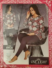 New Womens Pajama Set, Cotton Blend, Tight Pants, Long Sleeve, Small-Medium