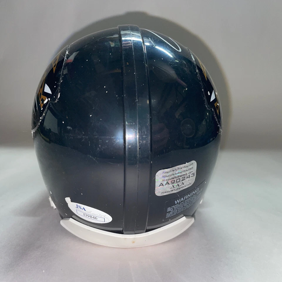 Minicasco firmado por Justin Blackmon Jacksonville Jaguars certificado de autenticidad JSA y AA Foto 2 de 3