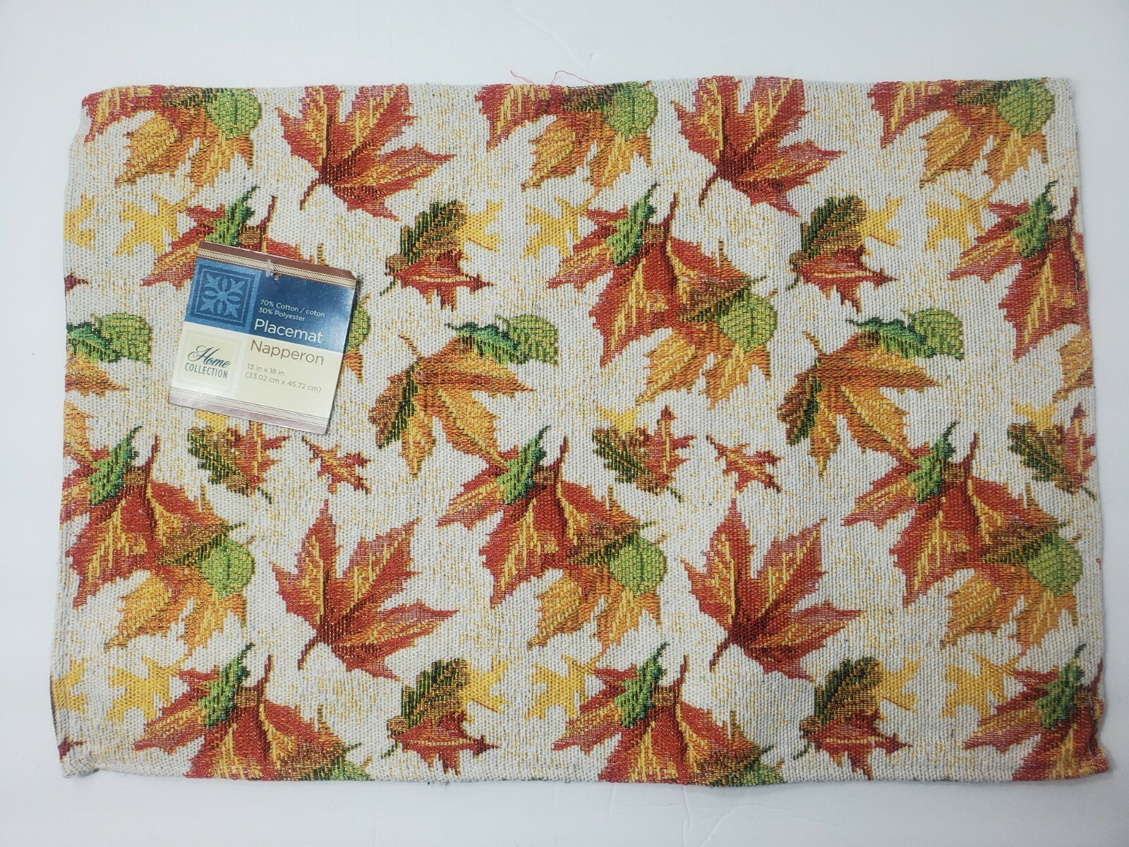 Home Collection Placemat Napperon Leaves Background 13" x 18". Set of 4 ...