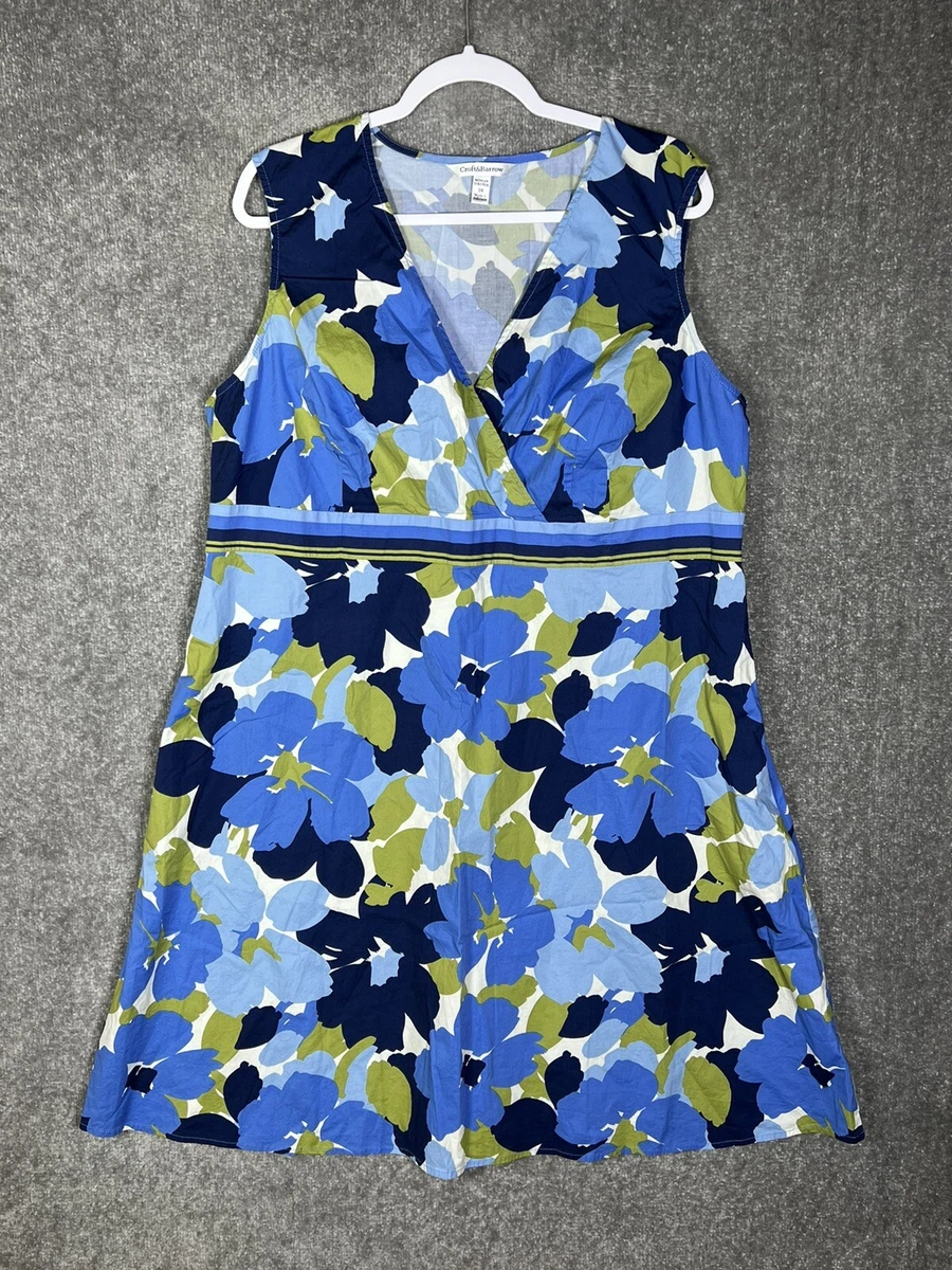 Croft Barrow Floral Watercolor Crossover Fit Flare Dress Women