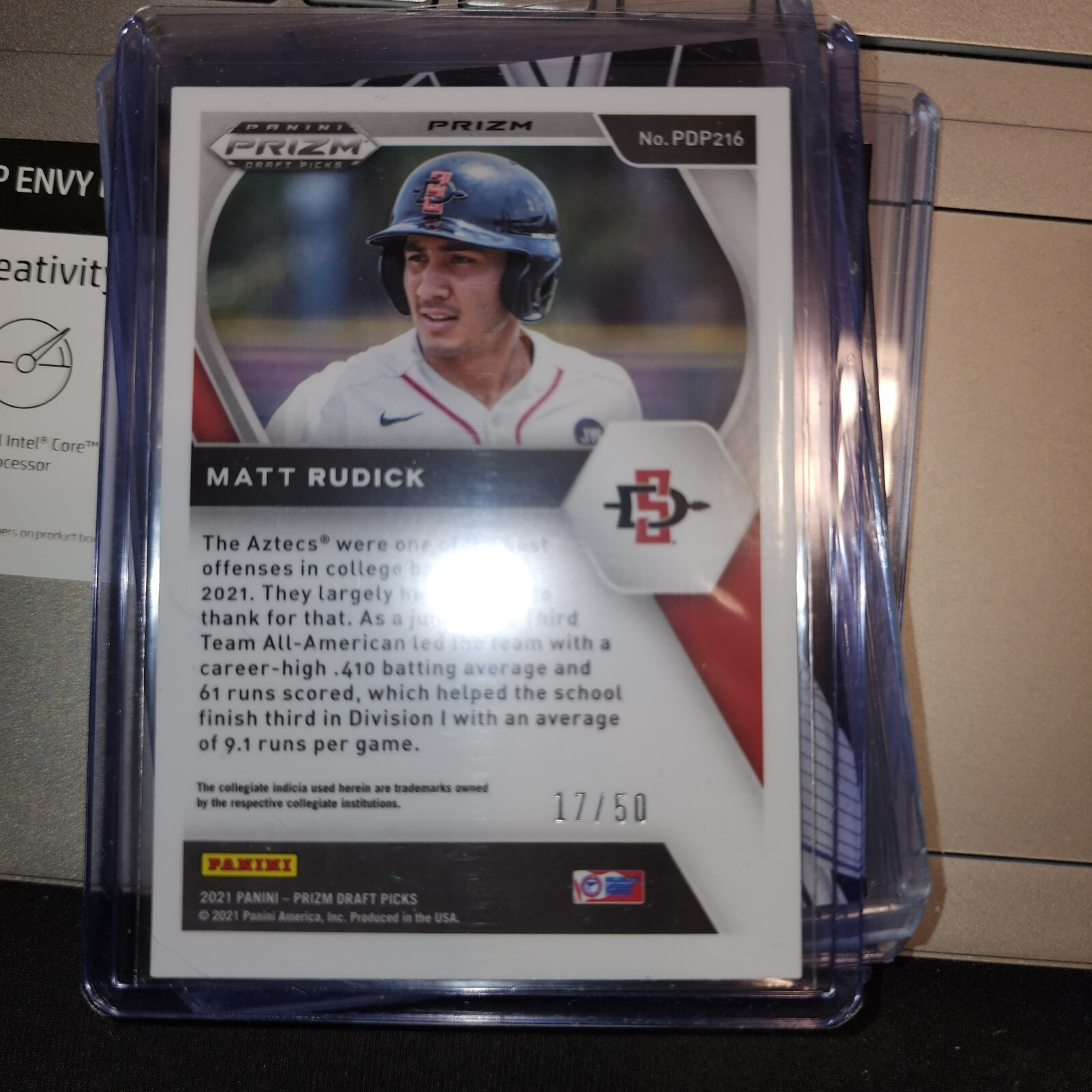 Matt Rudick 2021 PANINI PRIZM DRAFT PICKS SPECKLE REFRACTOR PDP216 MATT RUDICK RC ...