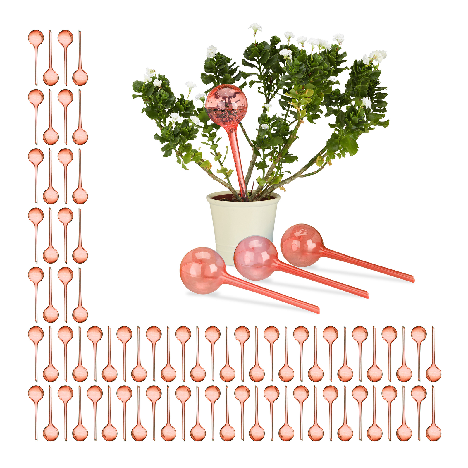 Set autorriego 80 unidades Regar macetas en vacaciones Pack globos de riego Rojo