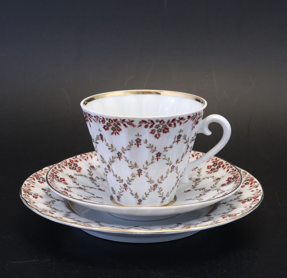 Tasse à Café Vintage Porcelaine Ukraine URSS - Faite Main, Soucoupe Incluse | Collection Objet Soviétique