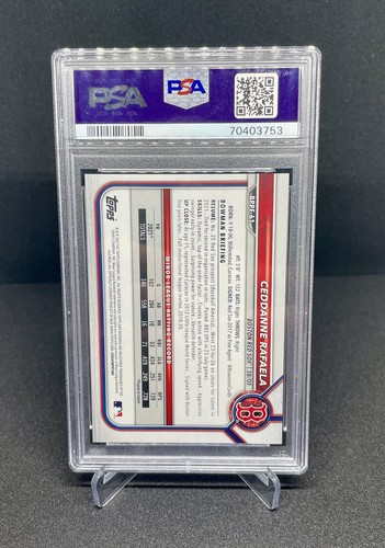 2022 Bowman 1st Edition Ceddanne Rafaela Sky Blue Foil PSA 9 MINT Boston Red Sox - Picture 2 of 2