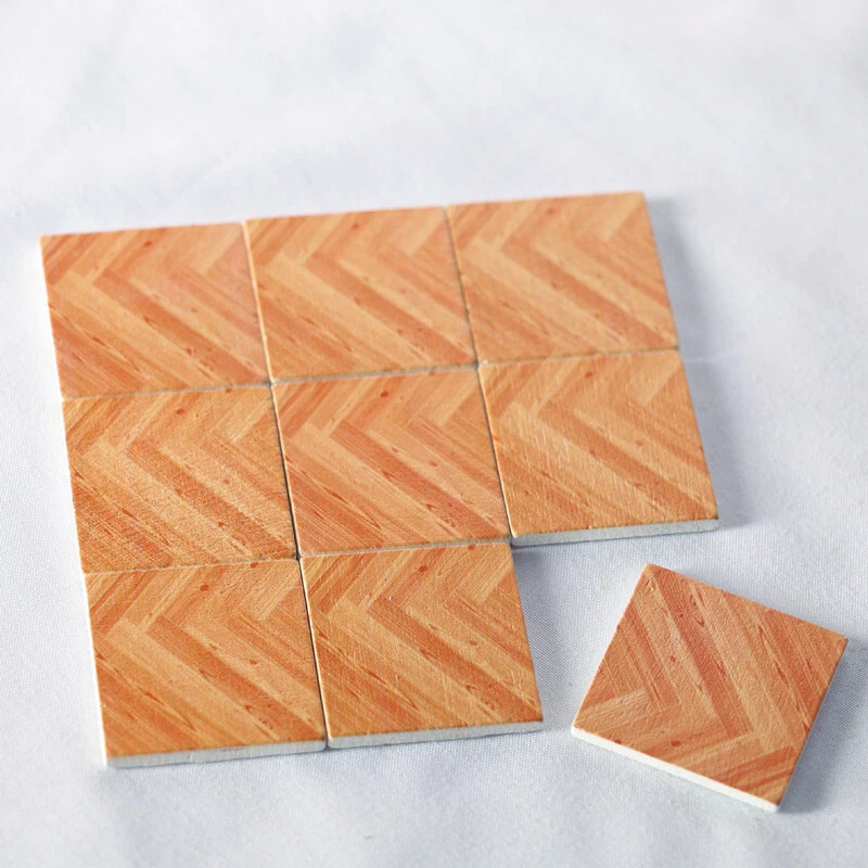 9PC Wooden Floor 1:12 Scale Dolls House Miniature Tiles Kitchen Bathroom Decor - Image 4 of 4