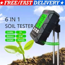 6-in-1 Digital PH Soil Tester Water Moisture Temperature Test Humidity Meter US