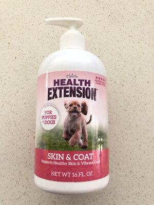 16oz Health Extension Skin & Coat oil Supplement Puppies & Dogs oil - 09/22