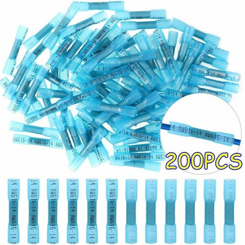 1000 pz 14-16 AWG connettori filo termoretraibile morsetto terminali guarnizione blu impermeabili - Foto 13 di 19