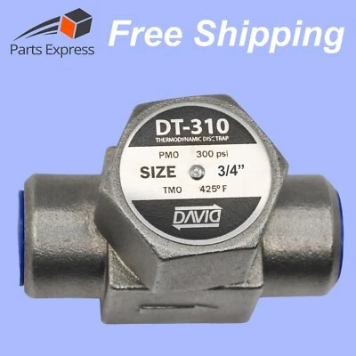 DAVID™ 3/4" THERMODYNAMIC STEAM TRAP w/BUILT-IN STRAINER (PMO 300 psi)