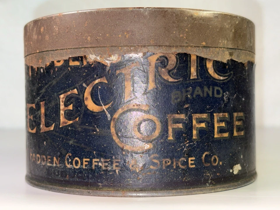 Rare "Electric Coffee" Tin Can McFadden Coffee & Spice Co Dubuque Iowa 1LB EARLY - Image 4 of 4