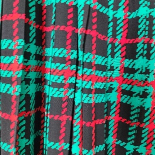 CARLISLE x VINTAGE karierter Punk Faltenrock 100% Seide grün rot Gr. 6 - Bild 5 von 8