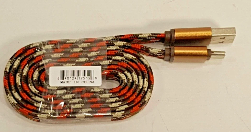 Cable cargador de nailon grueso tipo C a USB de 3 pies Foto 4 de 4