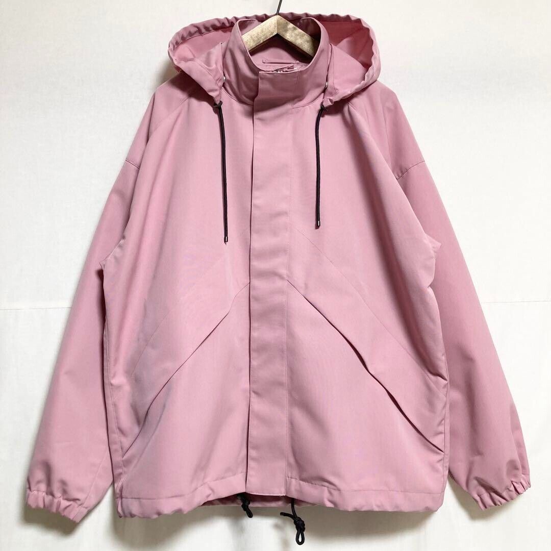 AURALEE Woolmax Canvas Hooded Blouson From Japan Pink Front AURALEE Woolmax Canvas Hooded Blouson From Japan Pink Front