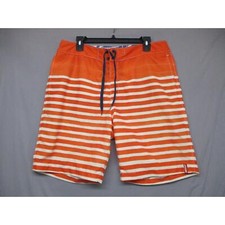 Tommy Bahama Orange White Stripe Swim Trunks Mens Size 34