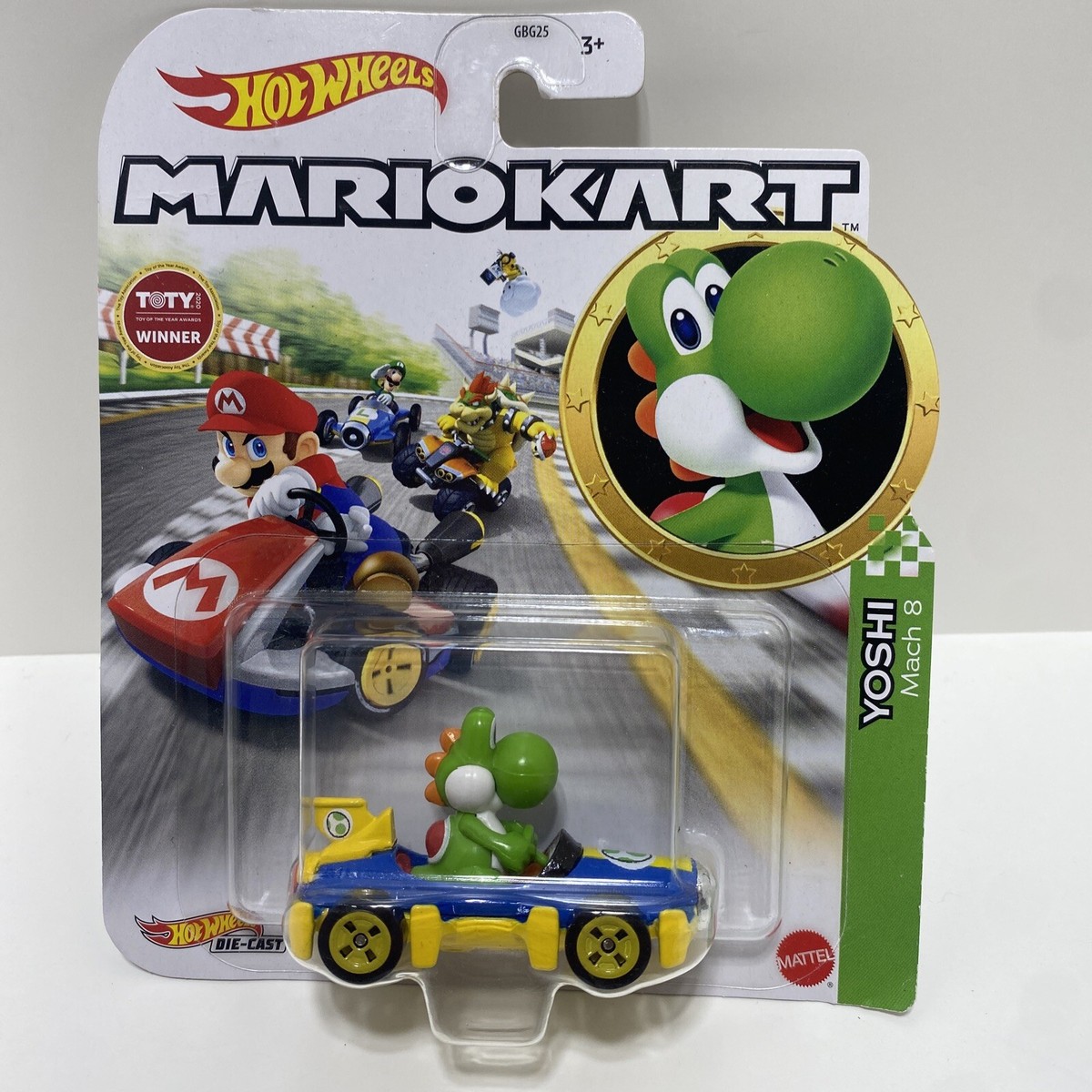 Hot Wheels Mario Kart YOSHI MACH Brand New Hard To Find Toy Of