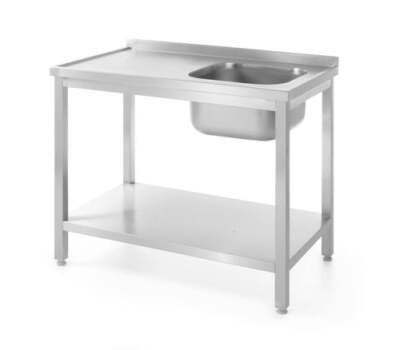 Einzel-Spültisch mit Ablage - Selbstmontage, HENDI, Kitchen Line, Linke Seite, 8