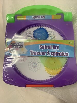 Spiral Art Craft Set Spirograph -Stencil Spiral Wheels Compact Travel Purple