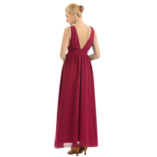 Sexy Women's Chiffon V Neck Front Thigh High Slit Evening Cocktail Party Dress - Picture 16 of 57