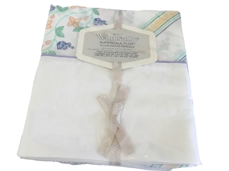 Wamsutta TWIN Sheet Set VICTORIA Supercale Plus Stripe Floral NEW Sealed Vintage - Image 3 of 4