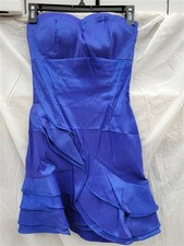NWT Lucy Paris S Strapless Ruffle Club Mini Dress Blue 123092