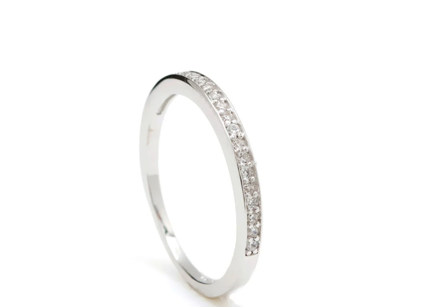 Anillo Fino Plata Carril Circonitas Mujer Lineargent 16549-R
