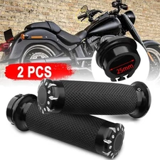 1" Black Motorcycle Handle Bar Hand Grips For Harley Sportster Dyna Softail