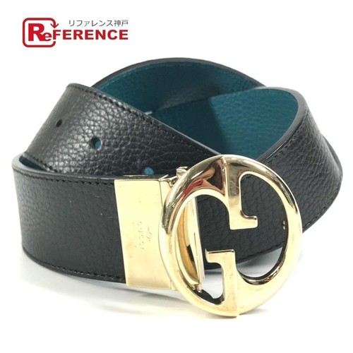 Used GUCCI 450000 Double G GG Logo Bottoms Belt Buckle Belt Black Men's [Used]