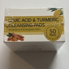 50 PCS Kojic Acid and Turmeric Cleansing Pads for Face, Turmeric Cleansing Pads