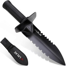 Metal Detector Shovel, Heavy Duty Double Serrated Edge Digging Tool with Belt...
