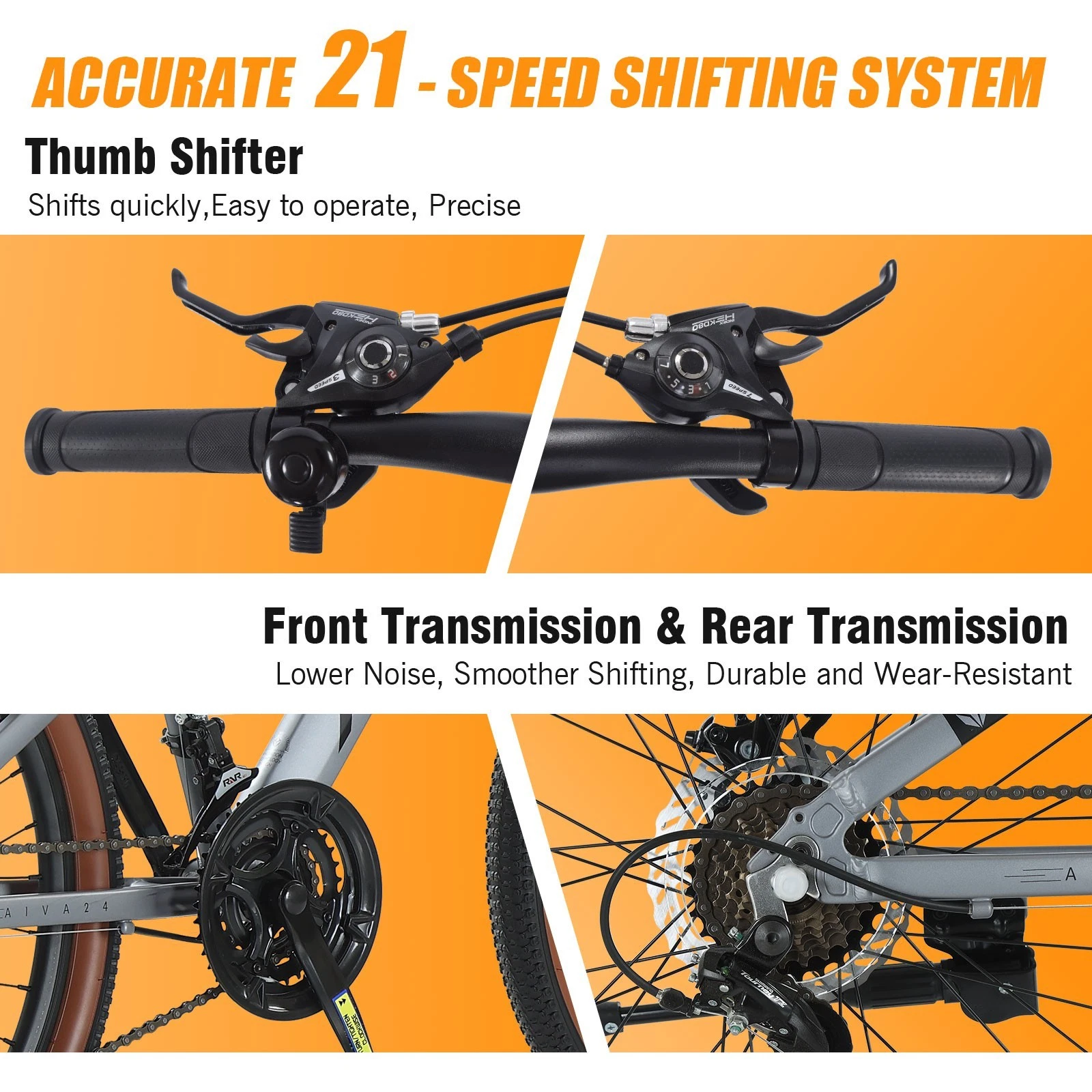24" Mountain Bike Kids Bicycle City Bike Disc Brake for Kids 21 Speed NEW - Picture 5 of 15