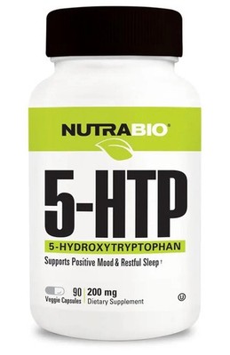 NutraBio 5-HTP 200mg - 90 Veggie Capsules - Mood & Sleep Support
