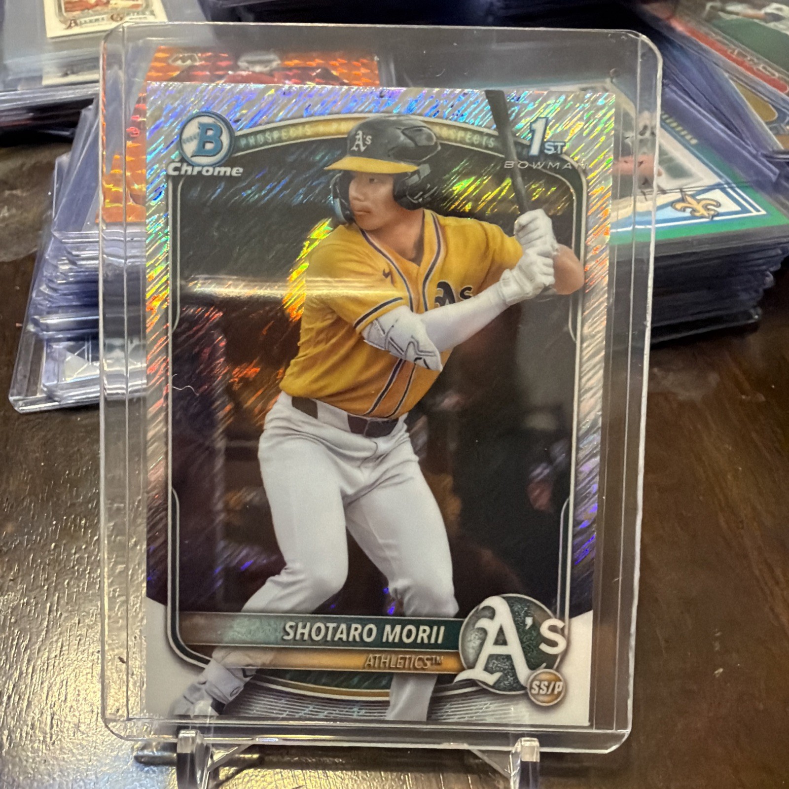 2025 Bowman Chrome #BCP-170 Shotaro Morii Shimmer Refractor 1st Bowman Athletics