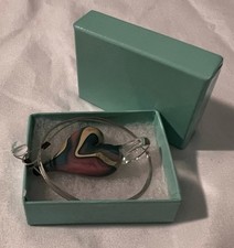 Glass Heart pendant necklace-handmade