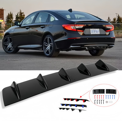 For 2013-2017 Honda Accord 5-Fins Rear Bumper Diffuser Spoiler Lip Splitter