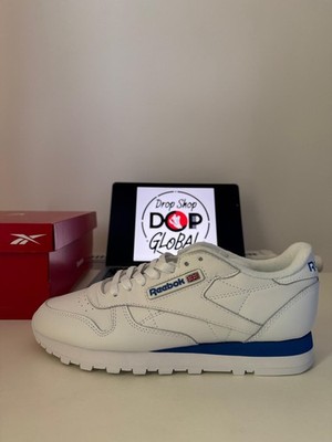 Reebok Classic Leather Herren Sneaker EU 42 Weiß Blau Neu OVP