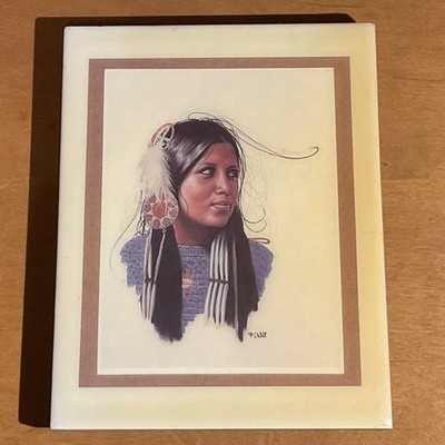 Penni Anne Cross- Native American Tile of ''Profile of Caroline''- 8'' x 6-1/4''
