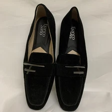 Franco Sarto Petola Womens 9.5 Black Suede Loafers Slip Ons