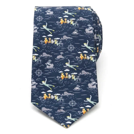 Corbata para hombre Disney Peter Pan Flying azul Foto 3 de 4