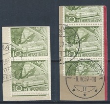 T -351 - SUISSE - ZUMSTEIN- PIQUAGE  2 X N° 299RM.01 - YVERT N° 483 - OBL. - TTB