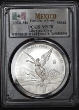 2024 Mo S1-ONE OZ MEXICO LIBERTAD WINGED VICTORY PCGS MS-70 FDOI RARE R2 TOP POP