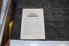 Vintage Sunbeam Deluxe Automatic Mixmaster Mixer Manual