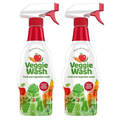 Natural Fruit & Vegetable Wash - 16 Oz Spray, Pack of 2 for Pure Produce