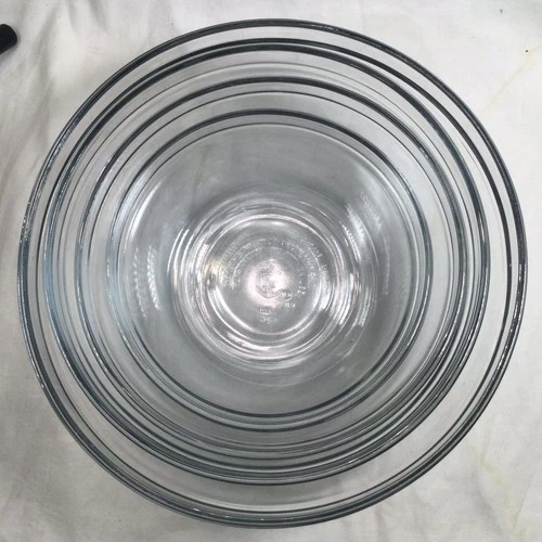 Set 4 Anchor Hocking Mixing Nesting Bowls - Clear Glass USA