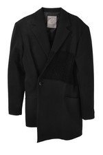 Yohji Yamamoto Black String-Embellished Wool Jacket