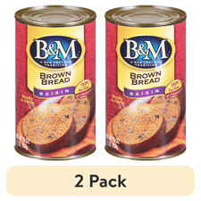 (2 pack) B&M Brown Bread Raisin, Shelf-Stable, 16 oz Can.