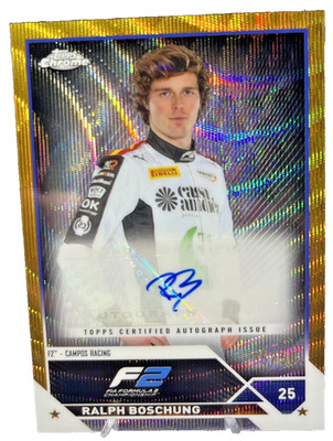 2023 Topps Chrome Formula 1 Ralph Boschung Gold Wave Autograph Auto 36/50 CAC-RB