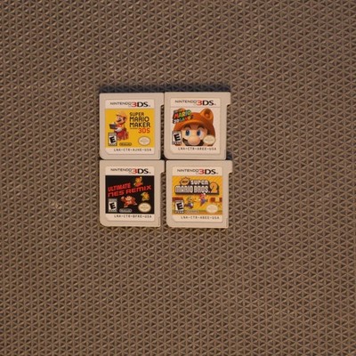 Nintendo 3DS DS 4 Game Lot - New Mario World, 3d Land, Mario Maker, Nes Remix