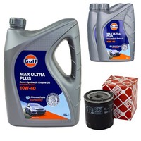MotoröL Set Gulf Max Ultra Plus 10W-40 7 Liter + ÖLfilter FüR Fiat Ducato 2.0