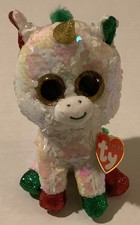 Ty Flippables ~ Stardust the Christmas Unicorn ~ 2019 ~ 8" Sequin Beanie Baby