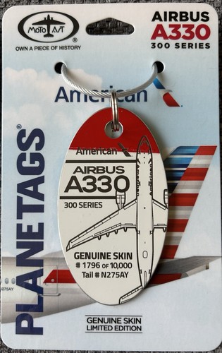 PLANETAGS : AMERICAN AIRLINES : AIRBUS A330-300 : N275AY : WHITE & RED TAG (V2)